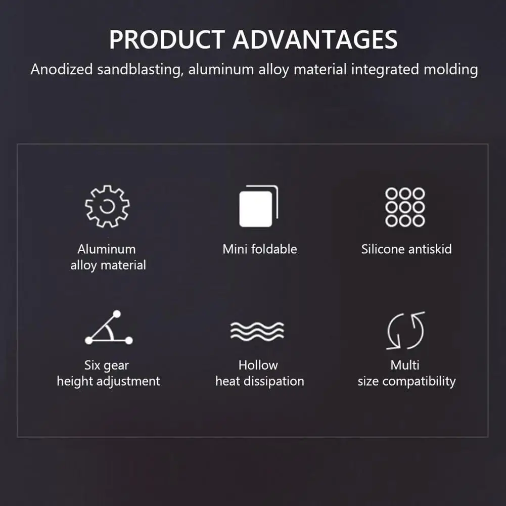 

rgonomic Flexible Folding Height Adjustable Aluminum Portable Adjustment Desktop Foldable Riser Laptop Holder Notebook Stan Q8X1