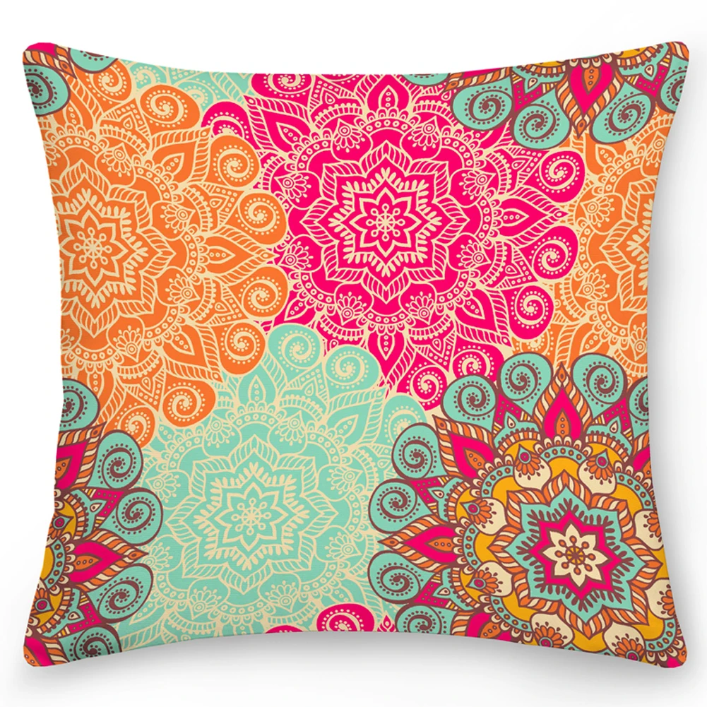 

45*45cmDouble Side Mandala Print Pillow Case Polyester Square Cushion Cover Throw Pillow Office Sofa Pillow Home Decoration