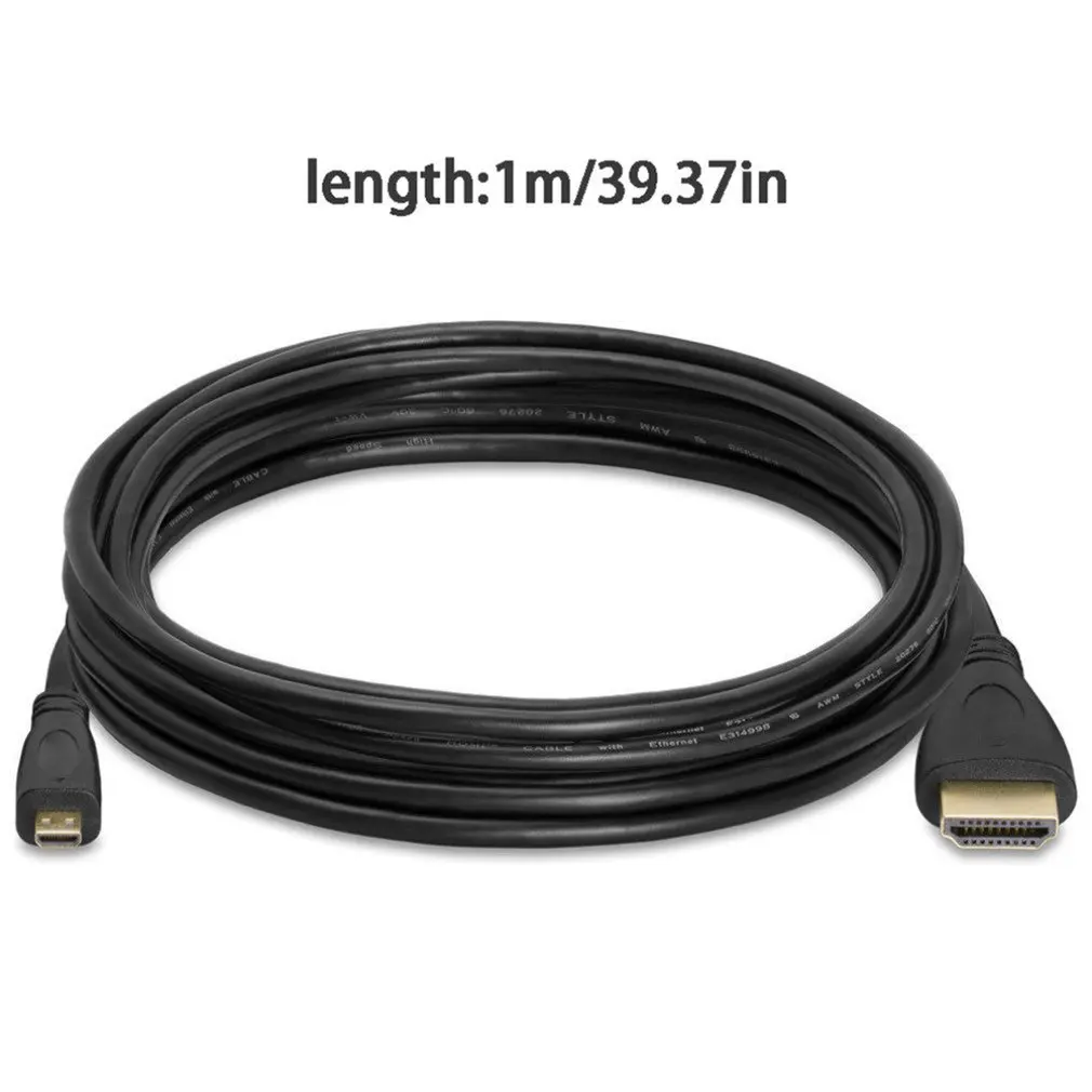 

Exquisitely Designed Durable 1 M micro HDMI to HDMI 1080p Wire Cable TV AV Adapter Mobile Phones Tablets HDTV