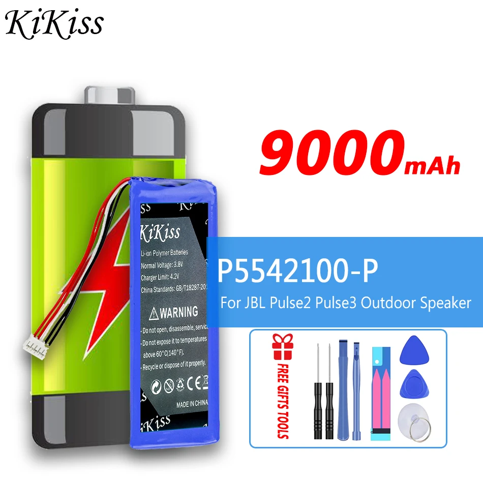 

KiKiss High Capacity 9000mAh P5542100-P Replacement Battery for JBL Pulse2 Pulse3 Pulse 2 Pulse 3 Outdoor Speaker Btterries