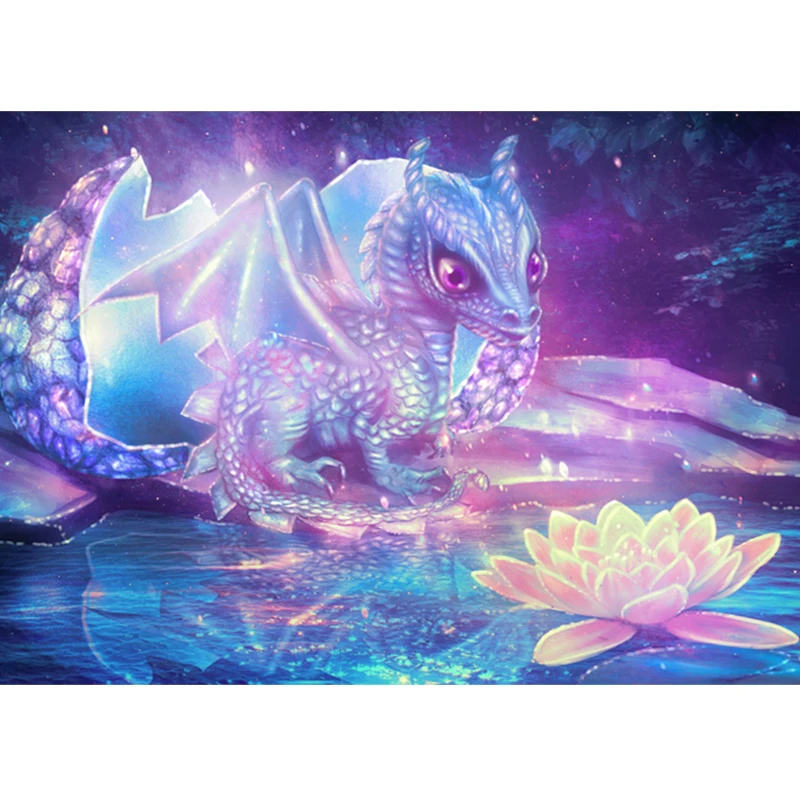 

DIY 5D Poured Glue Diamond Painting Kits Full Round With AB Drill Paint Embroidery Art Rhinestone Accessorie Animal Dragon Decor