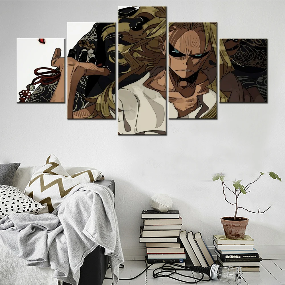 

5 Set Paintings Anime Cartoon Yellow Haired Monster The Wall Art Canvas Pictures Posters Modern Art Home Decorative Framework
