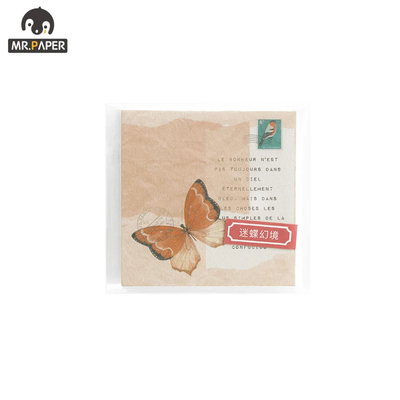 Mr.Paper 16pcs/lot Natural Square Loose Leaf Scrapbook Memo Pads Write Down Points Planner Notepad Note School Official Supplies |