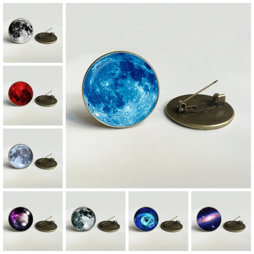 Новое поступление крови Луна круглый значок туманность в готическом стиле Galaxy