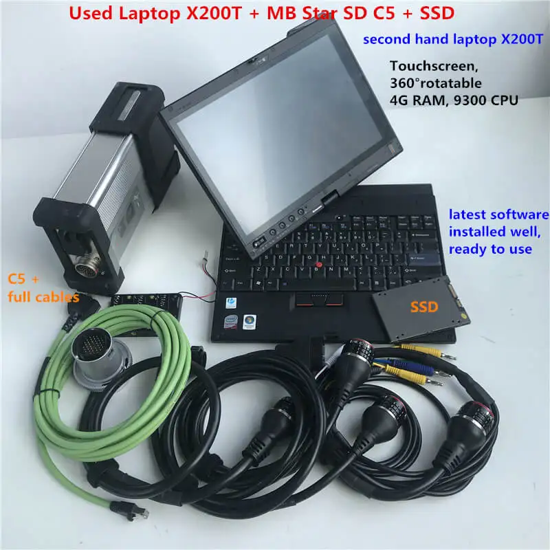 

A++Quality MB Star C5 SD Connect with Software 2021.06V SSD Laptop X200T work for star diagnosis c5 Diagnostic Tool fully kit