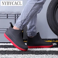 fashion rain boots for men with detachable cotton cover soft comfortable shoes non slip short boots for outdoor