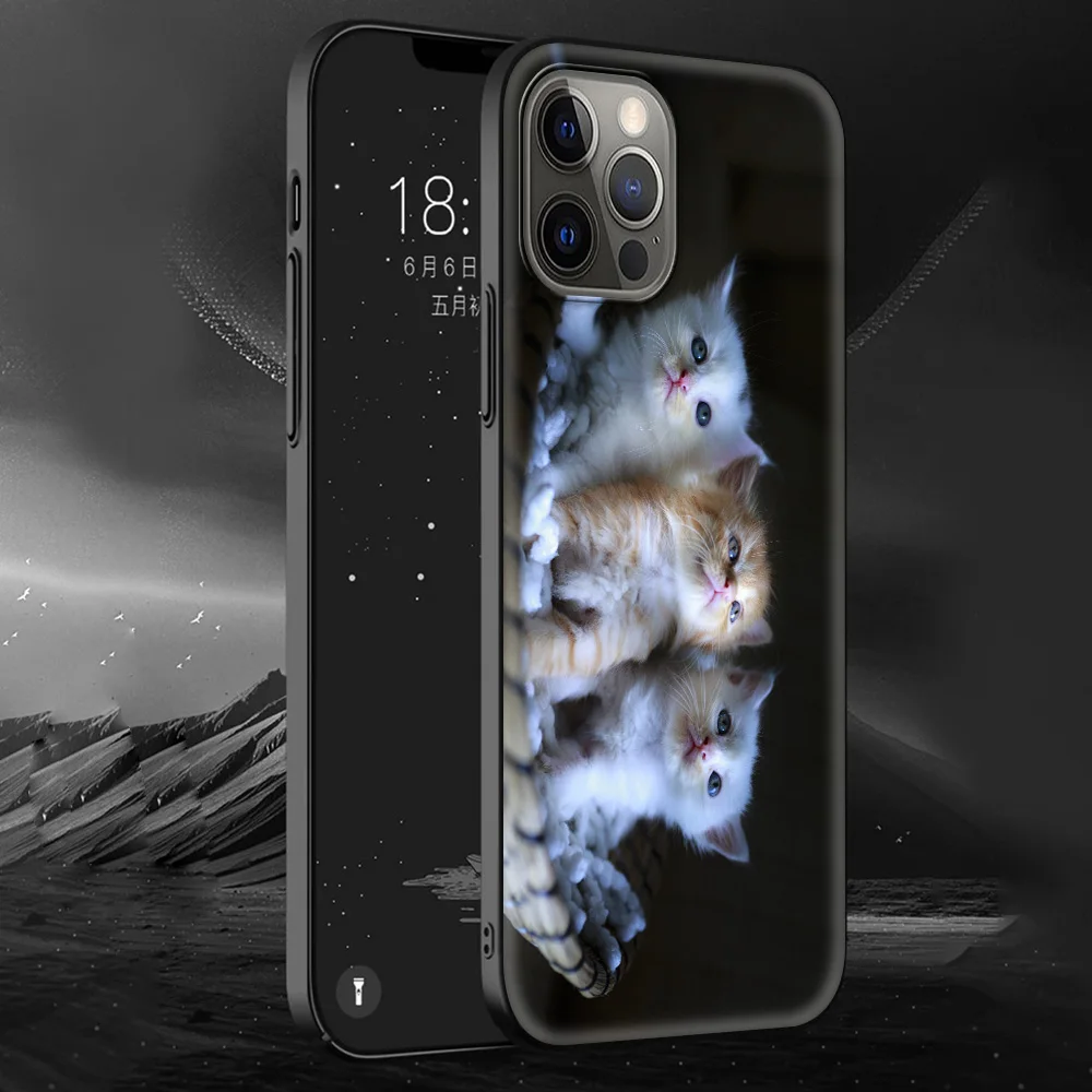 

Cute Cat Silicone Soft Phone Case for iPhone 12 11 Pro MAX 8 7 XS XR X 6 6S Plus XS MAX SE 2020 Luxury Coque Shell