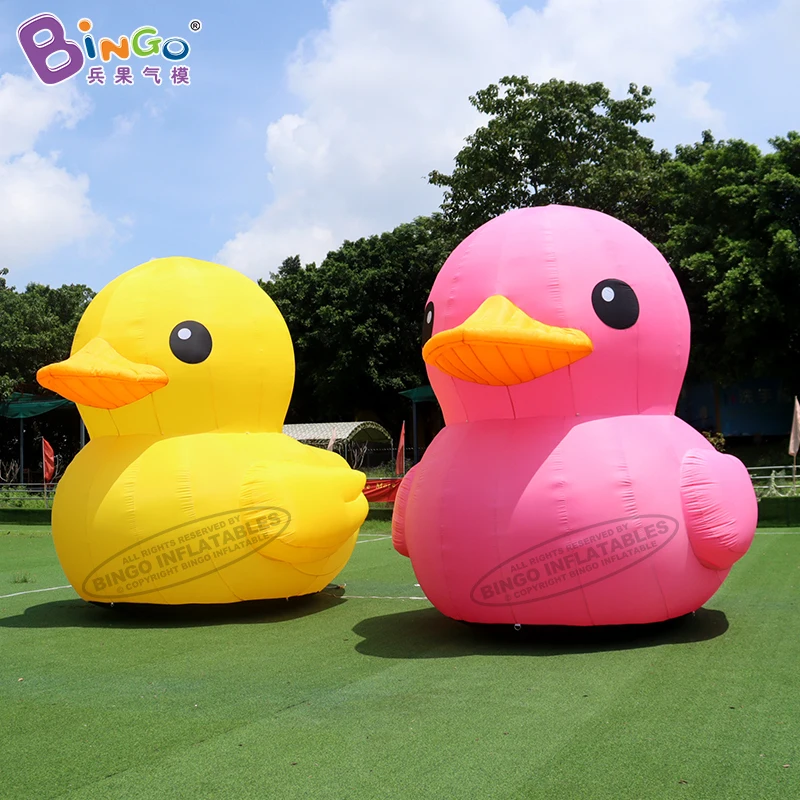 Pato de goma inflable gigante de 13 pies de altura personalizado, modelo/4m de altura, pato amarillo rosa para juguetes de decoración