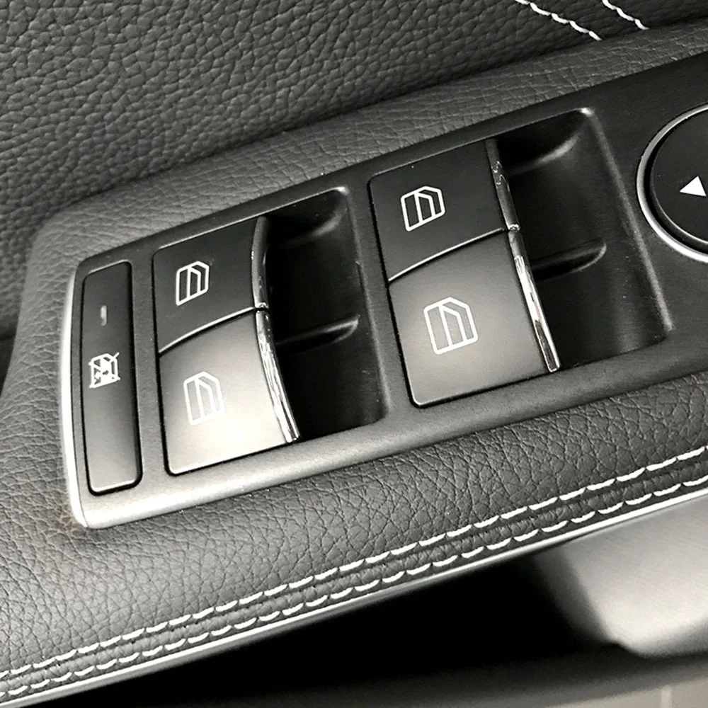 Наклейки на кнопки подъема хромированная накладка ABS для Mercedes Benz E W212 C W204 GLK X204 ML GL