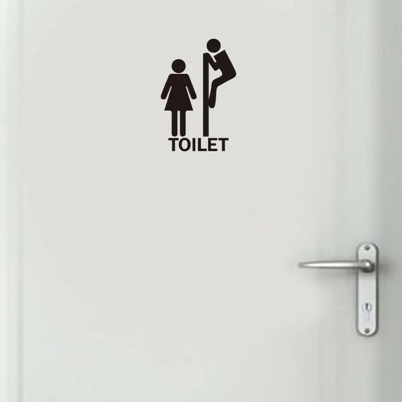 Водонепроницаемый Туалет настенный знак Наклейка виниловая ванная комната