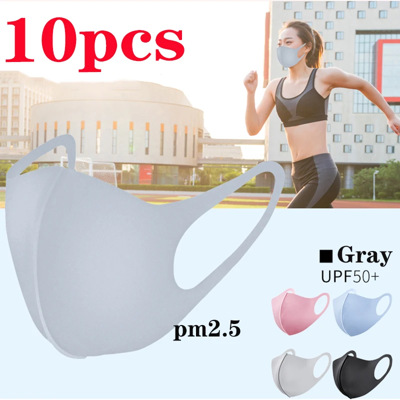

10Pcs anti-pollen sunscreen mask washable dustproof reusable mask unisex mask 4 colors PM2.5