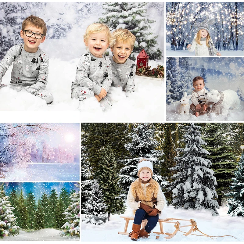 Allenjoy зимняя фотография Фон Лес Снег сцена Страна Чудес Рождество Новый год фото