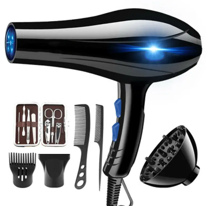 

2000W Professional Hair Dryer 220V Electric Dryer Hair Hammer Hairdryer Blow Negative Ion Blue light Mini Blower Dry Strong Wind