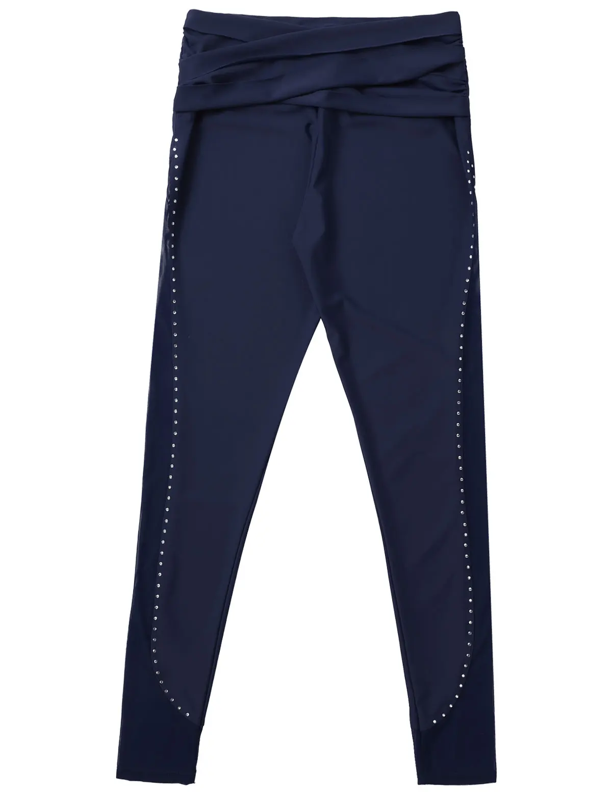 

Women High Waist Mesh Splice Side with Shiny Rhinestones sports Leggings Skinny Dance Gym Workout Leggins Seamless Sports Pants