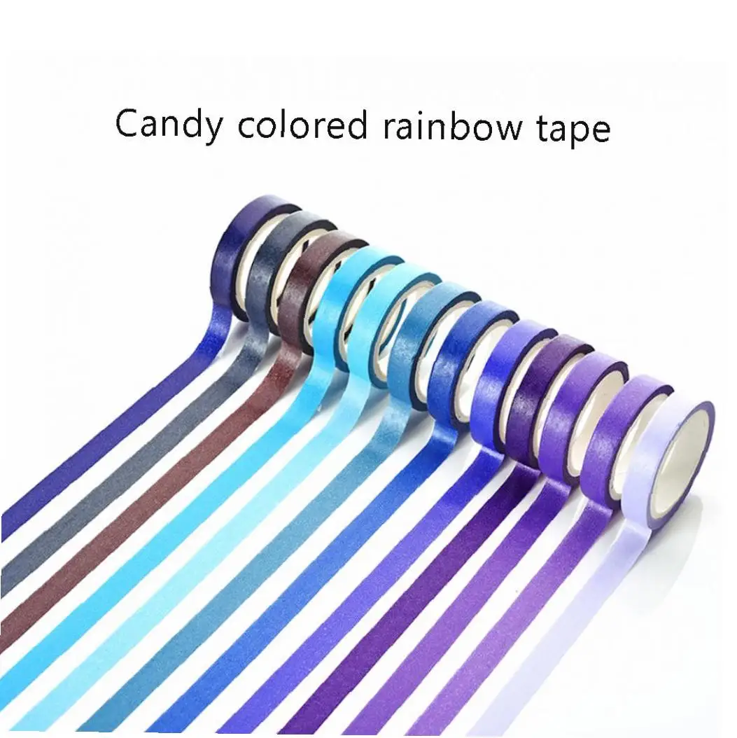 Радужная лента декоративная маркировочная офисная записываемая Цветная Клейкая