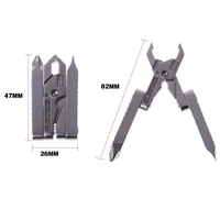 6 6 in 1 multi function outdoor tool clamp mini pliers micro multitool keychain portable folding tool edc equipment pocket