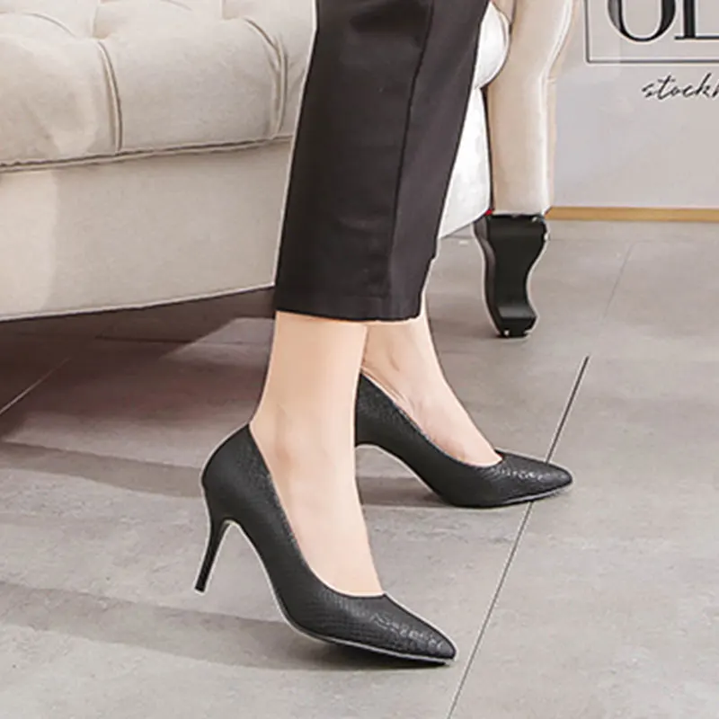 GENSHUO/женские туфли на шпильках Модные женские лодочки высоком каблуке