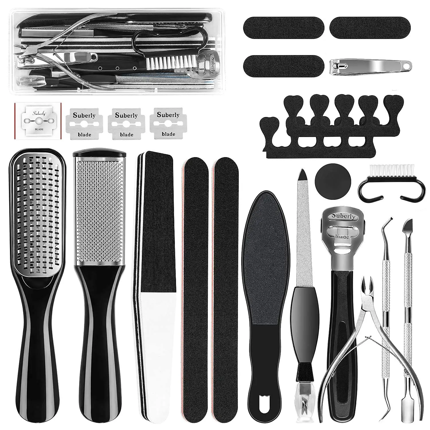Pedicure Kit 23 in 1 Stainless Steel Professional Tools Set Foot Rasp Peel Callus Dead Skin Remover Feet Care | Красота и здоровье