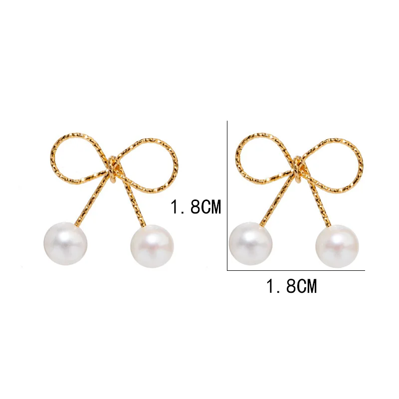 

CHUHAN Freshwater Pearl Bowknot Stud Earrings New S925 Sterling Silver Earrings Japanese Korean Sweet Temperament Fine Jewelry