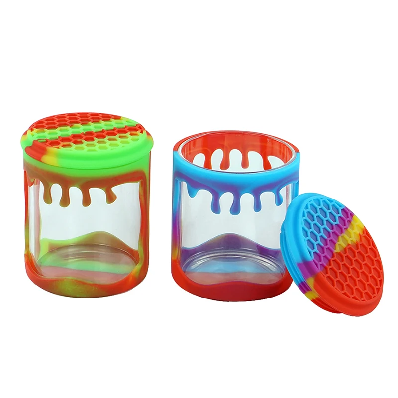 Разноцветная стеклянная бутылка для хранения пчелы с антипригарным силиконовым