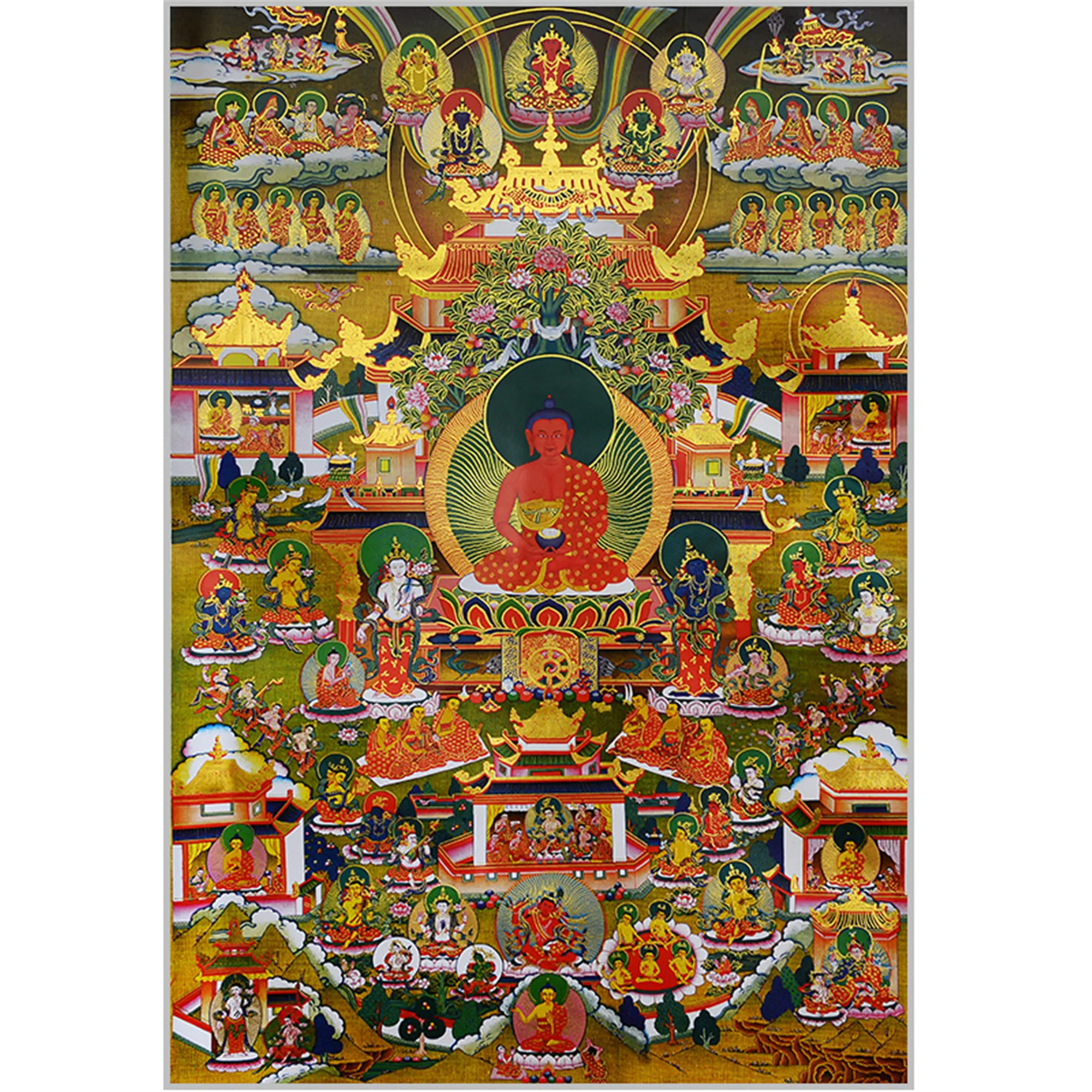 Gandhanra бронзовая печать Thangka Art-amatorha Pure Land тибетская фотография с ручной оправой