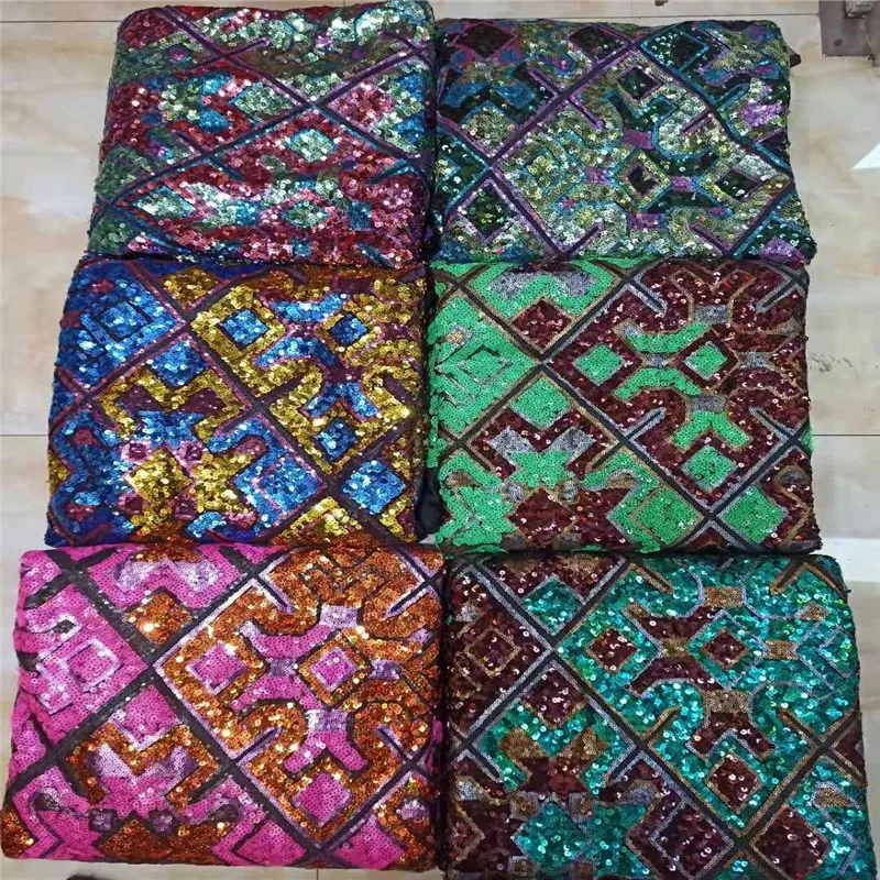 Африканская кружевная ткань с блестками 2020 Высококачественная зеленая