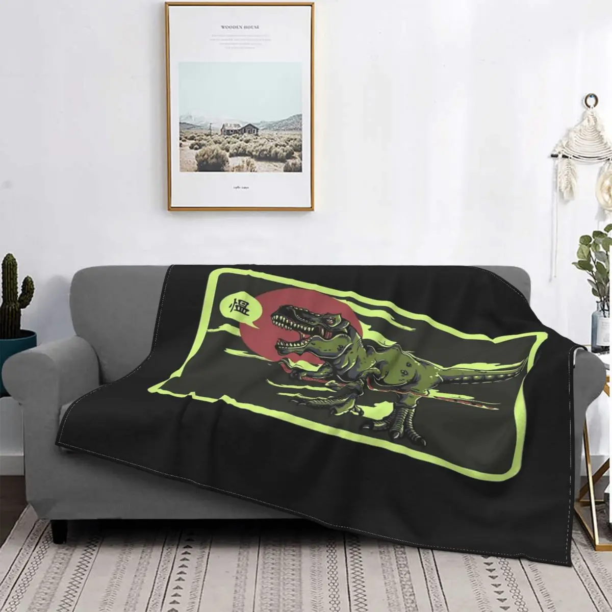 

Manta с иллюстрацией динозавра самурая, colcha a cuadros para cama, toalla de playa, manta double para cama