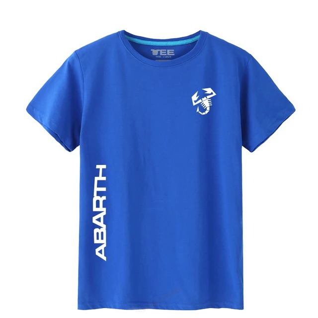 

2021 summer New men t-shirt Solid color Mens for Abarth o neck T-shirt Tops