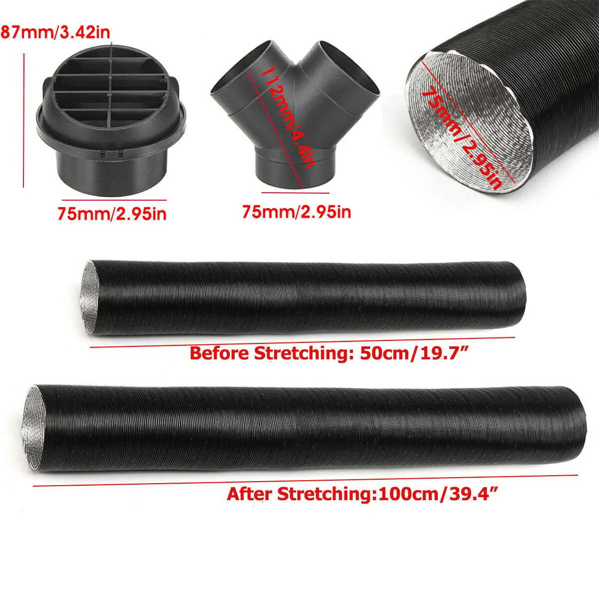 

Exhaust Heater Pipe Duct For Webasto Hose Outlet Set 201577890600 Vent