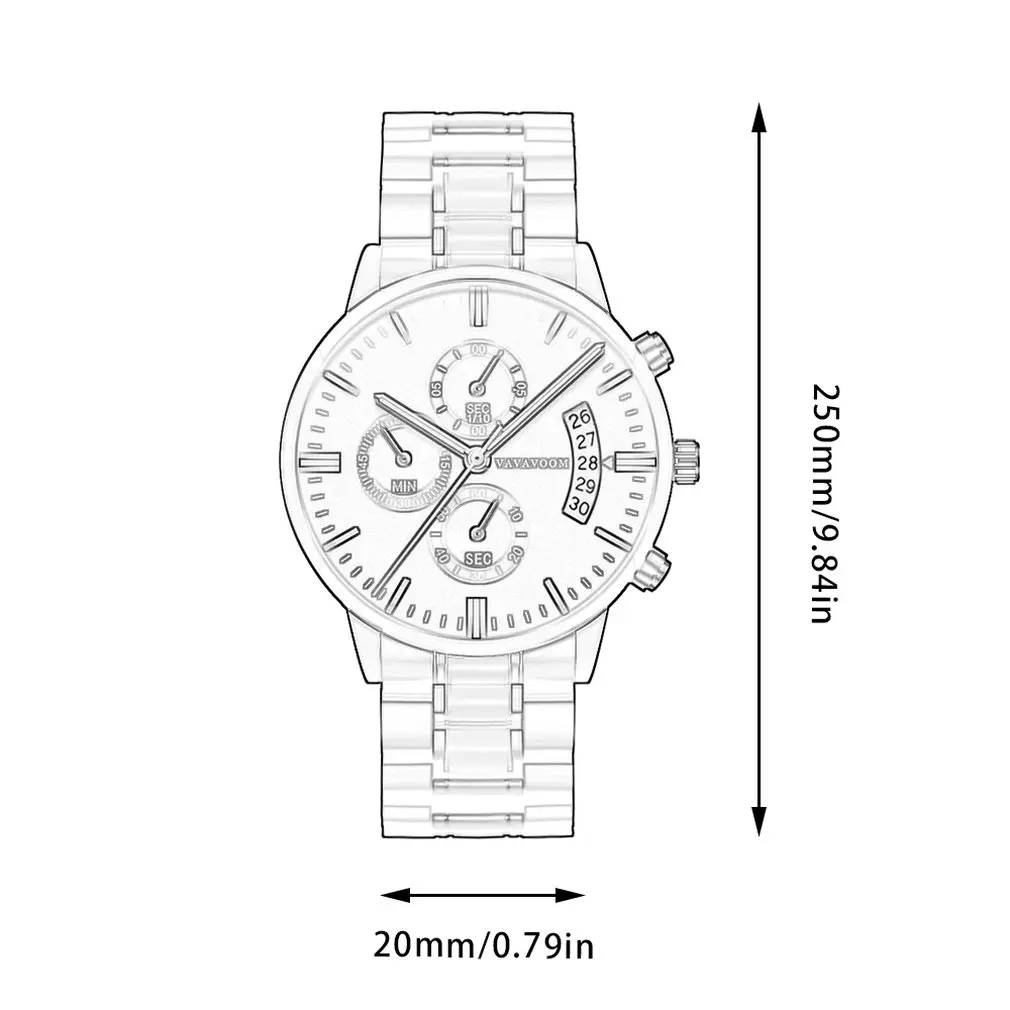 

VA-G001 Trendy Business Watch Men Business Waterproof Stainless Steel Mens Watches Fashion Casual Male Quartz Wristwatch