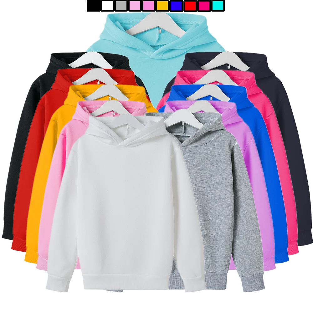 

2022 Spring Autumn New Toddler Sweatshirt Boys Girls Fashion Solid Color Fleece Hip Hop Hoodie Children's Brand Trend Pullover