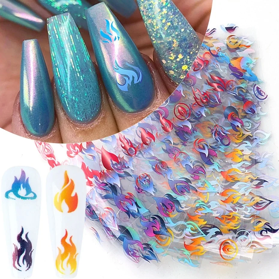 

10 шт., голографическая переводная Фольга для ногтей