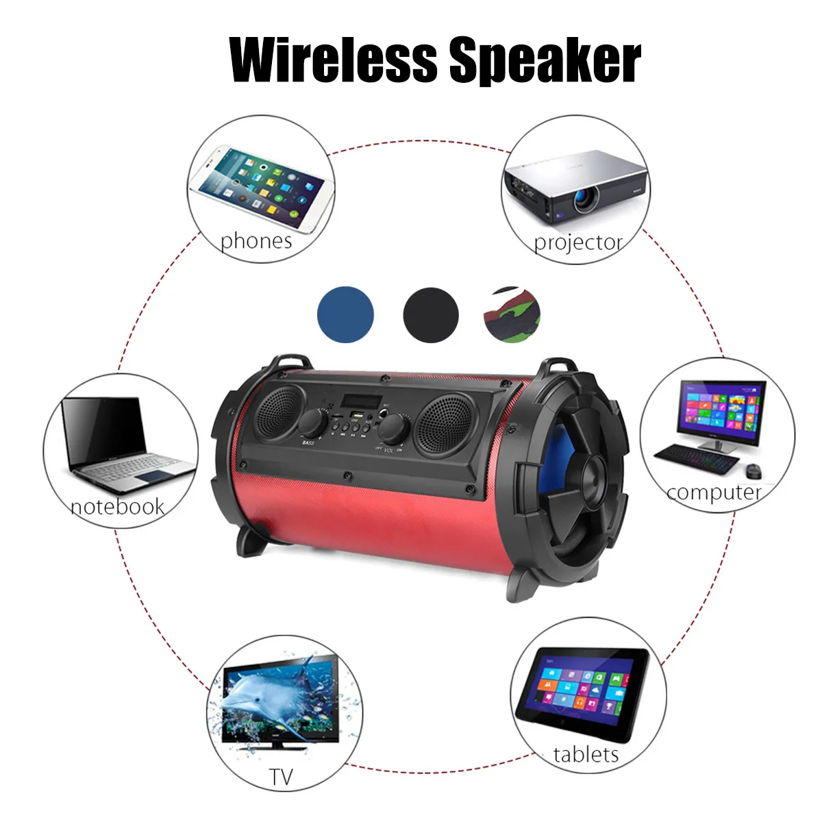 Портативная bluetooth колонка 30 Вт 5 В|Портативные колонки| |