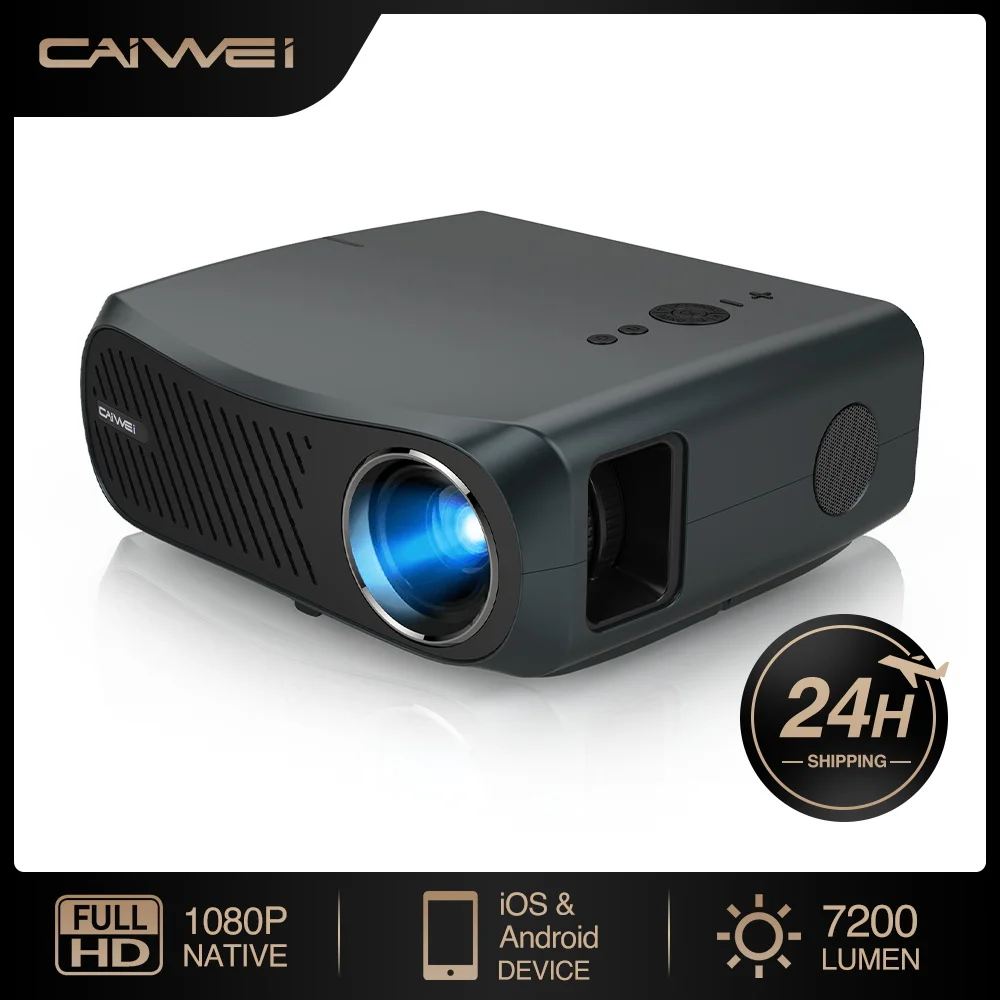 CAIWEI Home Projector Video Led 7200 Lumens Wireless Airplay Freeshipping 10000:1 Contrast Ratio Pro