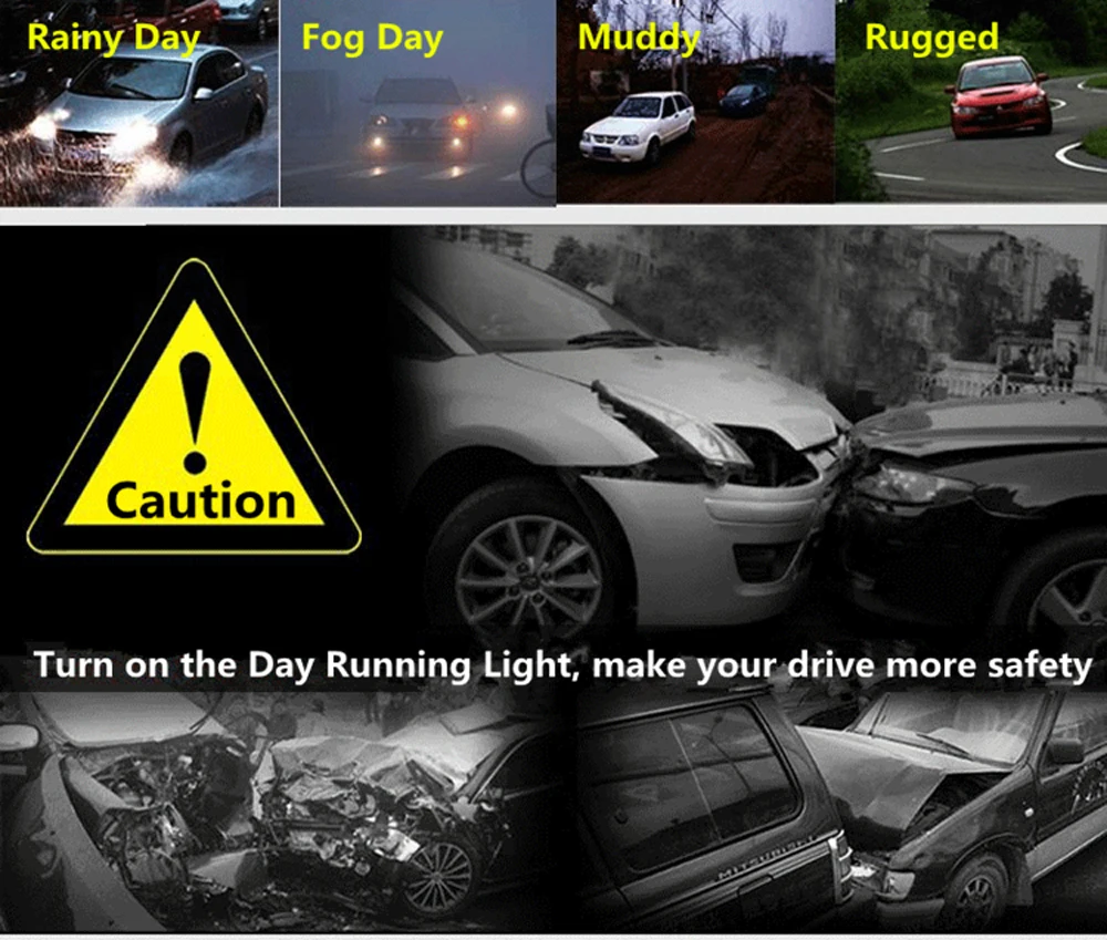 

ECAHAYAKU 2pcs Waterproof Signal Lamp LED DRL Daytime Running Light Daylight For Toyota Hilux 2012 2013 2014 2015 Accessories