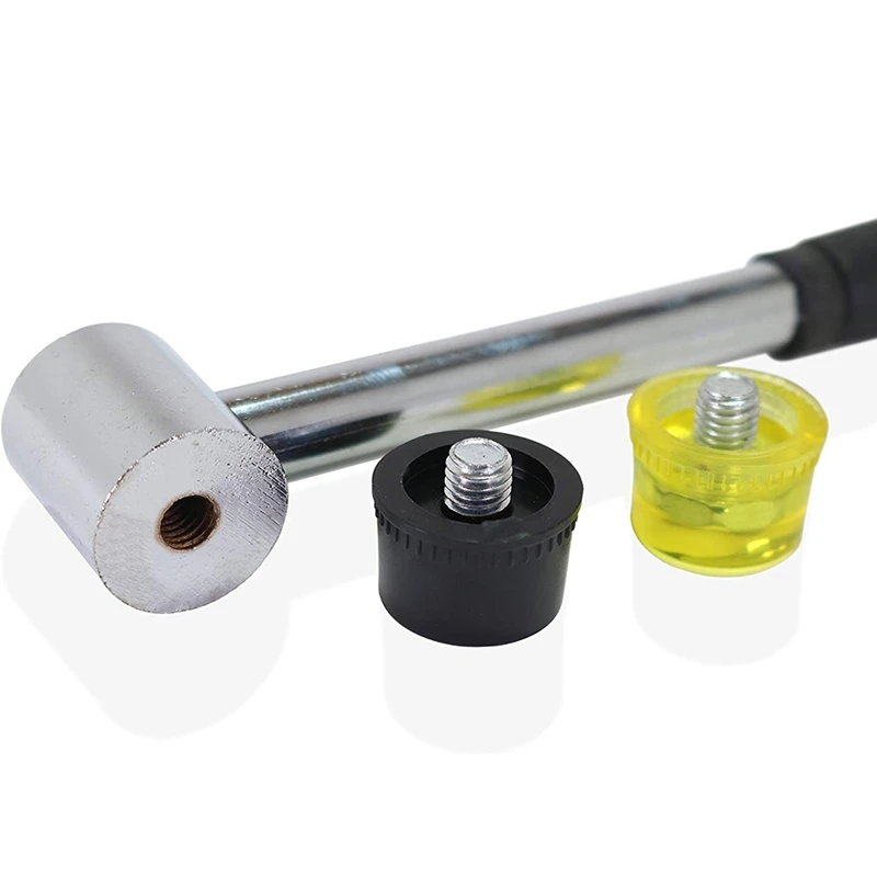 

Double Headed Mallet with Dual Faced Detachable Replacement Heads Complete with Bass Guitar Ukulele String Winder