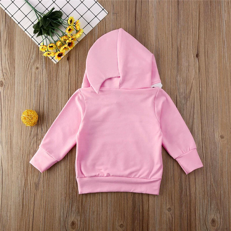 Милая толстовка с акулой для девочек Осенняя одежда малышей Хлопковые толстовки