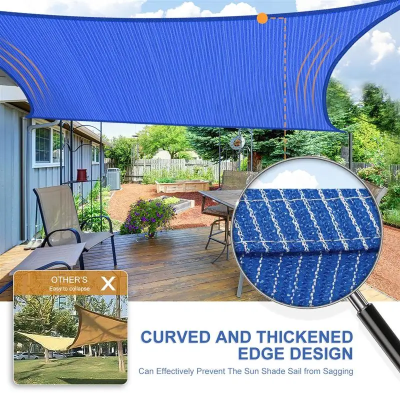 

12x16ft Sun Shade Sail Anti-UV Canopy Outdoor Garden Cover Awning Shelter Patio Garden Yard Sun Canopy Tent Sun Shelter