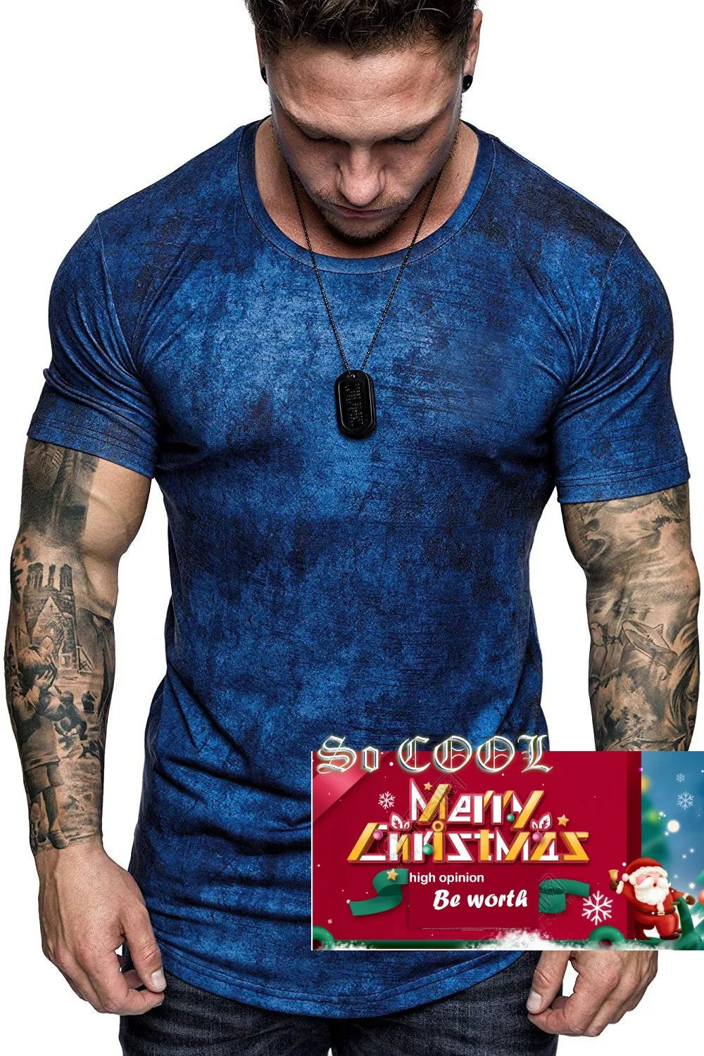 Мужская модная эластичная футболка облегающая в стиле ретро для спортзала