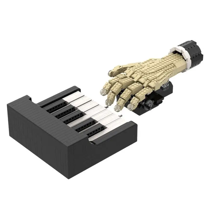 MOC Creative Toy Pianist Playing Piano The Playable Grand Piano Hand Play Set Assembly Model Building Blocks Kids Toys Gift