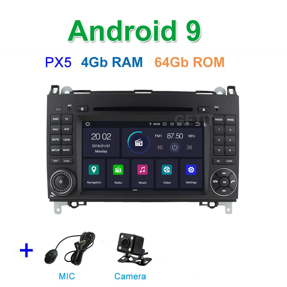PX5 4G CAMERA DSP PX6 Android 9,0 автомобильный DVD мультимедиа радио gps для Mercedes Benz B200 W169 W245 Viano Vito W639 Sprinter W906 - Цвет: PX5 4G CAMERA