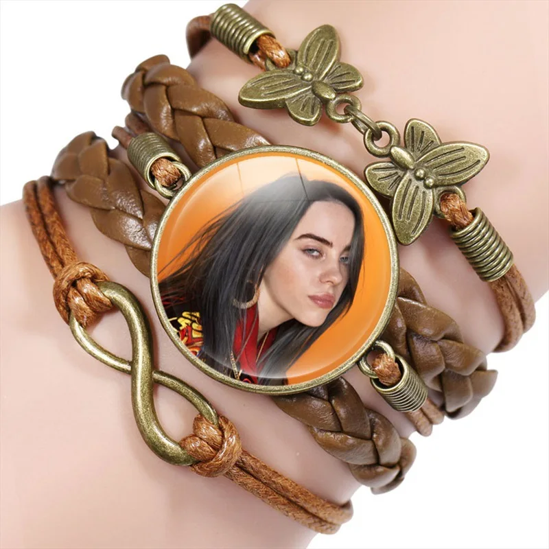 Винтажный Браслет Billie Eilish унисекс Забавный поп певец 3d принт купол стекло хип хоп