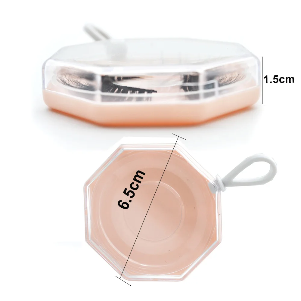 

Wholesale Eyelash Packaging Box Artificial Mink Eyelashes Polygonal Keychain Lash Package Case With Tray Octagonal Large Capacit