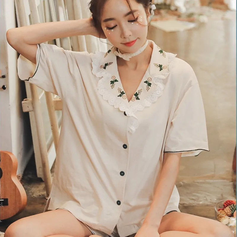 Летняя тонкая дышащая ежемесячная Пижама с коротким рукавом для беременных