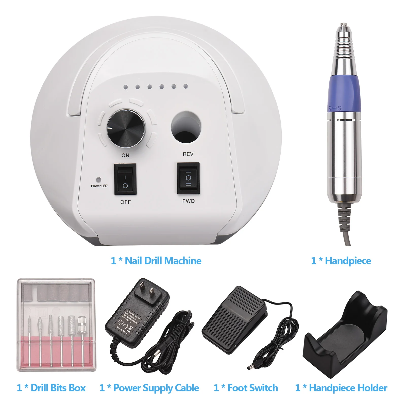 Электрический Резак для ногтей гелевых Акриловые ногти 35000 об/мин 24 Вт