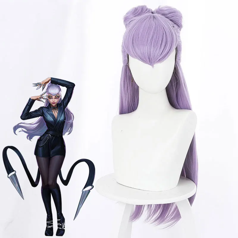 

Game LOL KDA Evelynn Cosplay Wigs Agony's Embrace Women Long Mixed Purple Hair Wig Halloween Carnival Party Wigs Accessories