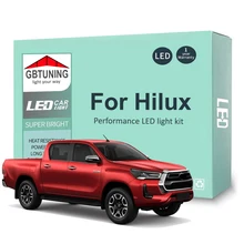 8Pcs LED Interior Light Bulb Kit For Toyota Hilux AN120 AN130 2016 2017 2018 2019 2020 2021 2022 Car LED Map Dome Trunk Canbus