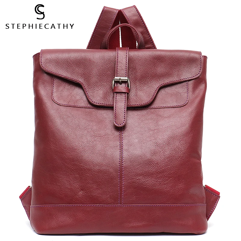 Женские винтажные рюкзаки из натуральной кожи SC большая сумка на плечо в