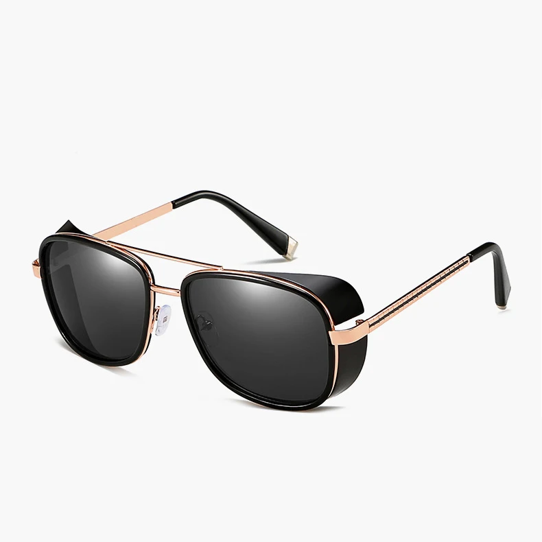 ATLRC61-7 Psacss Vintage PUNK Sunglasses Men Women Tony Stark Iron Man Fashion High Quality Sun Glasses For Driving Outdoor Gafas de sol - Цвет линз: ATLRC61-7