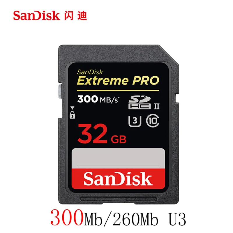 Карта памяти SanDisk Extreme Pro 32 ГБ 128 64 300 м U3 4 K класс 10 флеш карта SD SDXC SDHC|Карты памяти| |